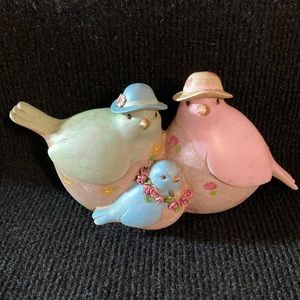 Vintage Painted Wood Birds 4.5”Tall x 7”Wide